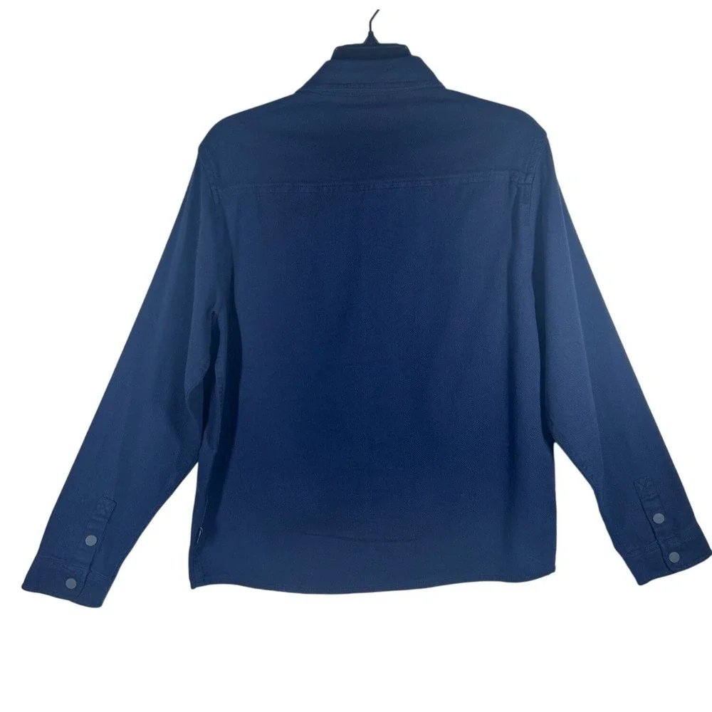 Blend Mens Overshirt Navy Blue Snap Front‎ Twill Chore Jacket Size Small NWT